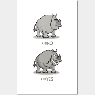 Rhino Pun Cartoon Posters and Art